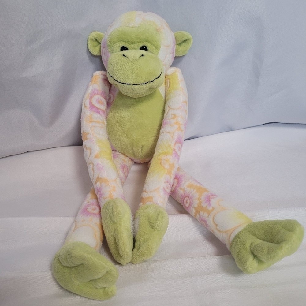 Ganz Floral Long Legged Hugger Monkey Plush Stuffed Animal Toy 17"